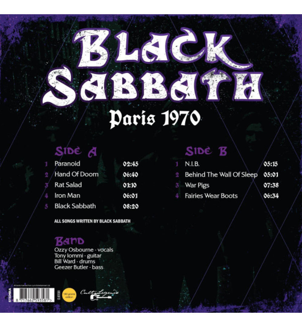 Black Sabbath – Paris 1970 (12-Inch Album on 180g Vinyl)