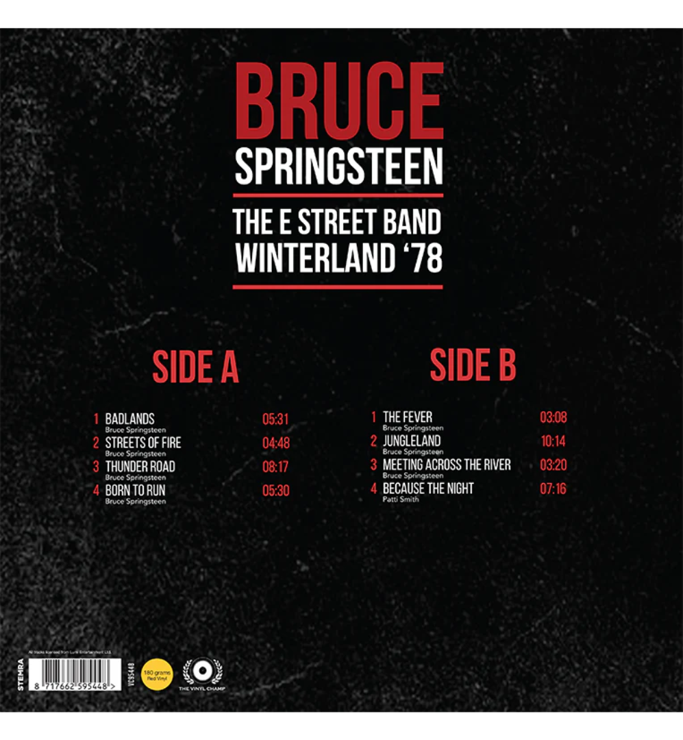 Bruce Springsteen and the E Street Band – Winterland ’78 (Limited Edition on 180g Red Vinyl)