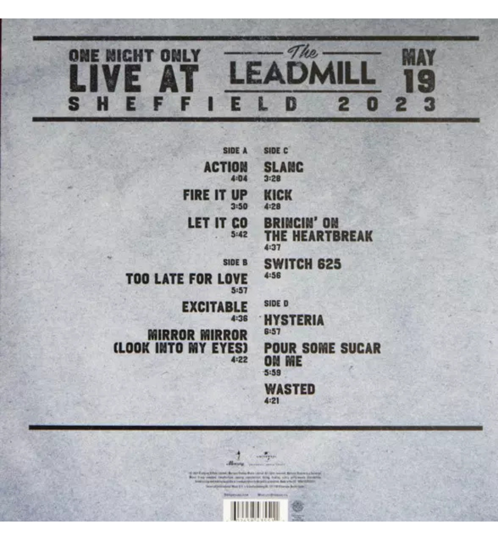 Def Leppard – One Night Only: Live at The Leadmill, Sheffield, 2023 (2024 RSD Limited Edition Double Album on Silver Vinyl)