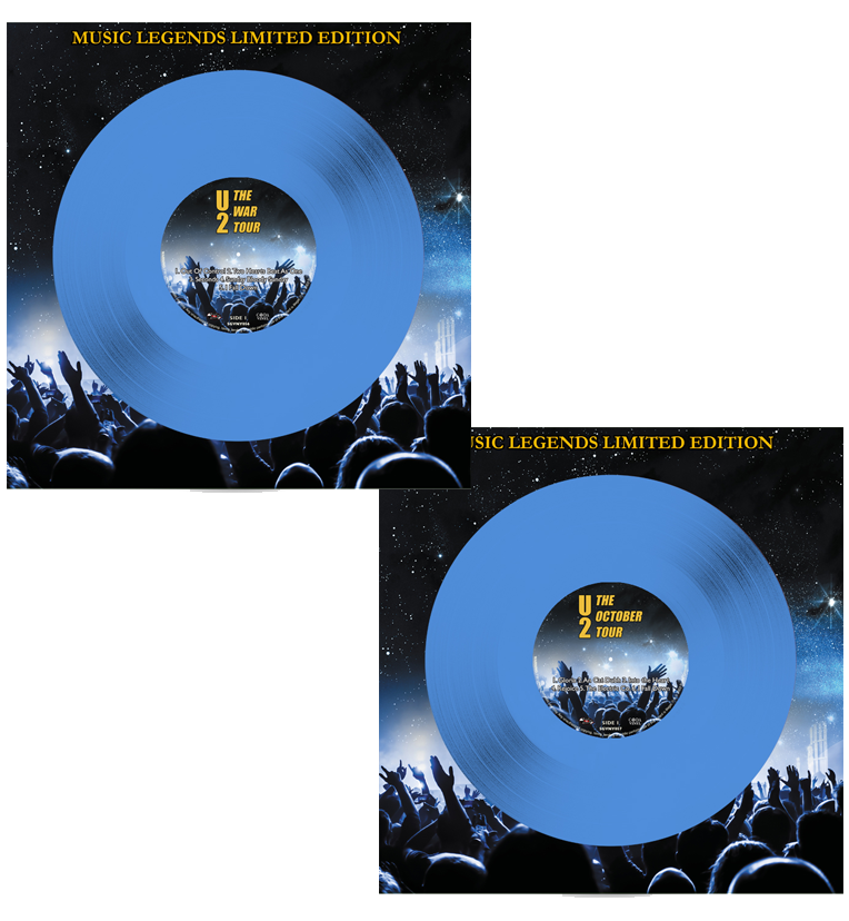 U2 - The War & October Tour (Limited Edition Numbers 001 - 010 of only 110 - Double Album Set On Blue Vinyl)