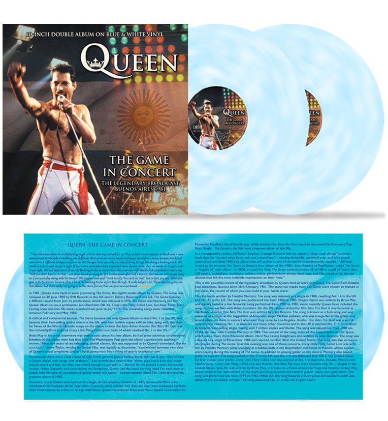 Queen - The Game In Concert (Numbered 10-Inch Double Album on Blue & White Vinyl)