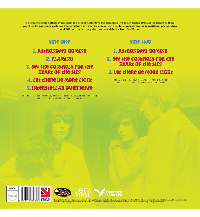 Pink Floyd – Live in Paris and Rome 1968 (Limited Edition 12-Inch Album on Pink Vinyl)