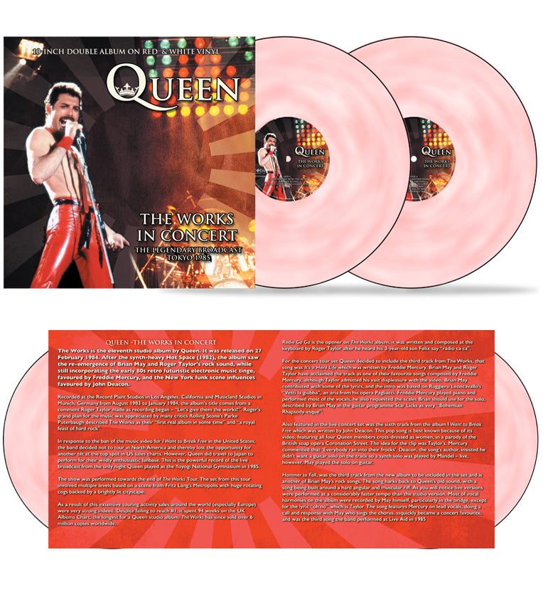 Queen - The Works In Concert (Numbered 10-Inch Double Album on Red & White Vinyl)