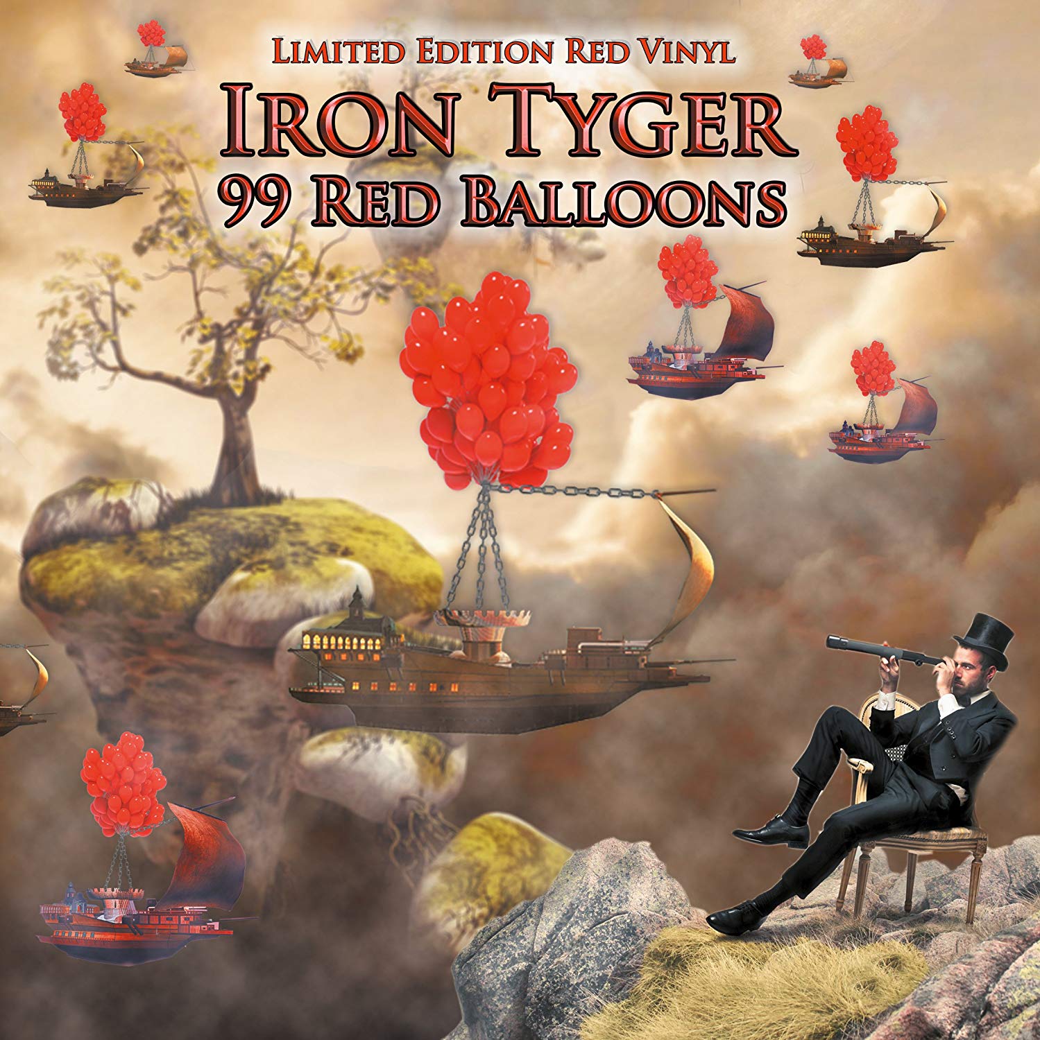 IRON TYGER - 99 RED BALLOONS/ACE OF SPADES: LIMITED EDITION RED VINYL 7" SINGLE - Coda Records